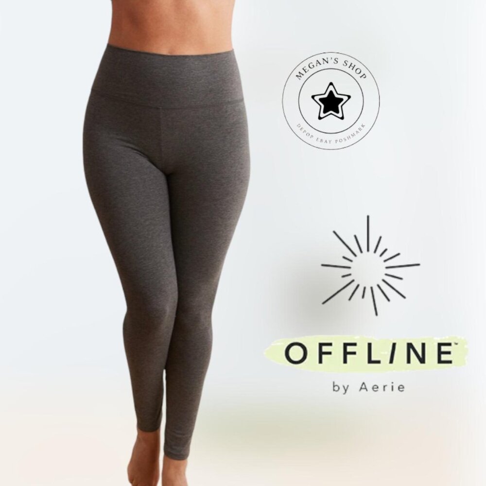 Aerie Chill Play Move P-Court Women's Size Small Short Gray Athletic Leggings